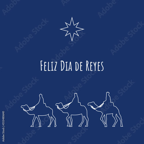 Vector illustration of Three Kings Day.  Epiphany day. 
