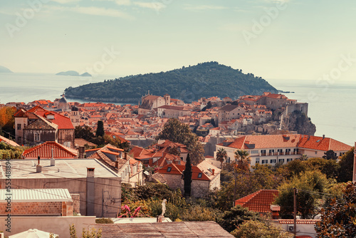 The city of Dubrovnik in Croatia with high vantage point © STphotography