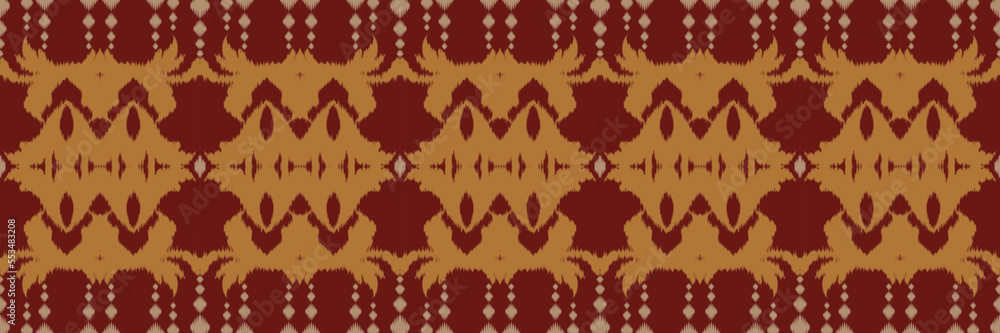Ikat border tribal African Seamless Pattern. Ethnic Geometric Ikkat ...
