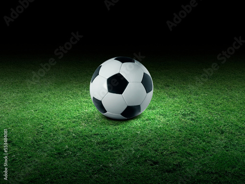 Traditional soccer ball on the soccer field © Retouch man