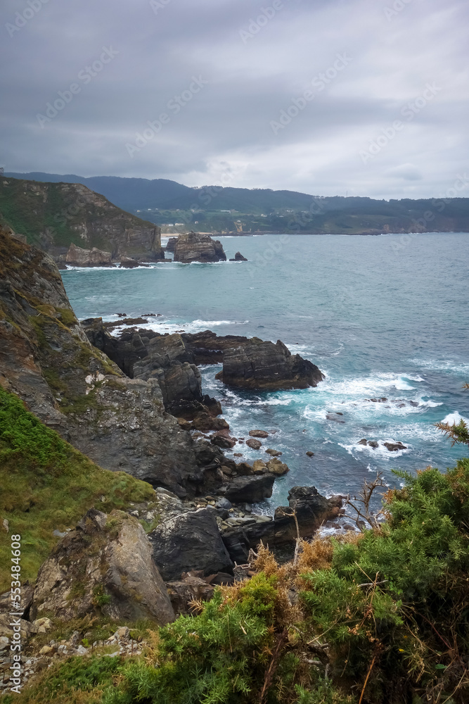 Punta socastro cliffs and Atlantic ocean, Galicia, Spain