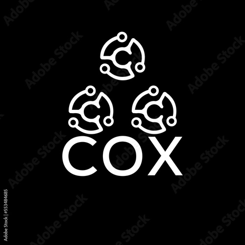 COX letter logo. COX best black background vector image. COX Monogram logo design for entrepreneur and business.
