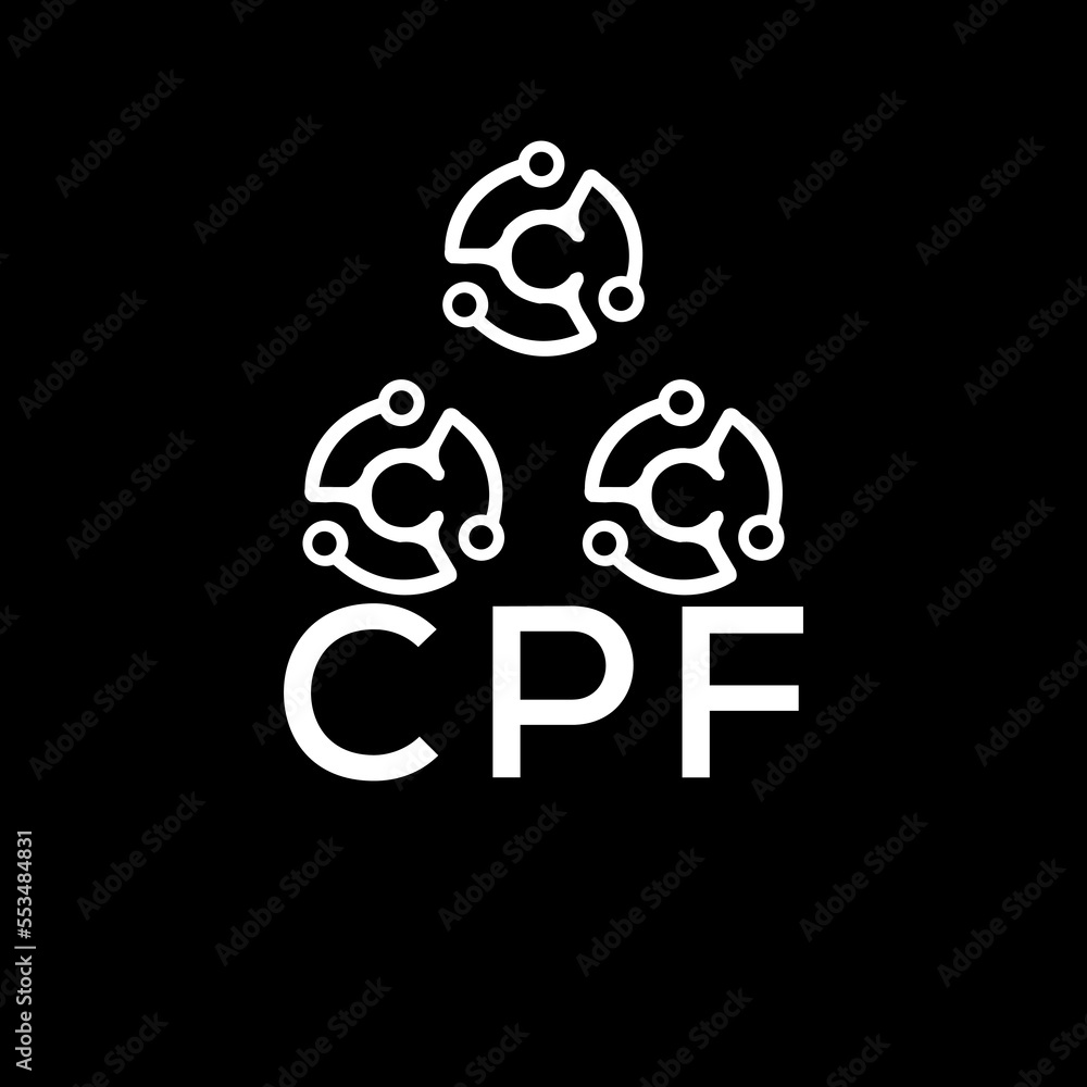 CPF letter logo. CPF best black background vector image. CPF Monogram