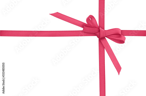 Magenta satin ribbon bow on...