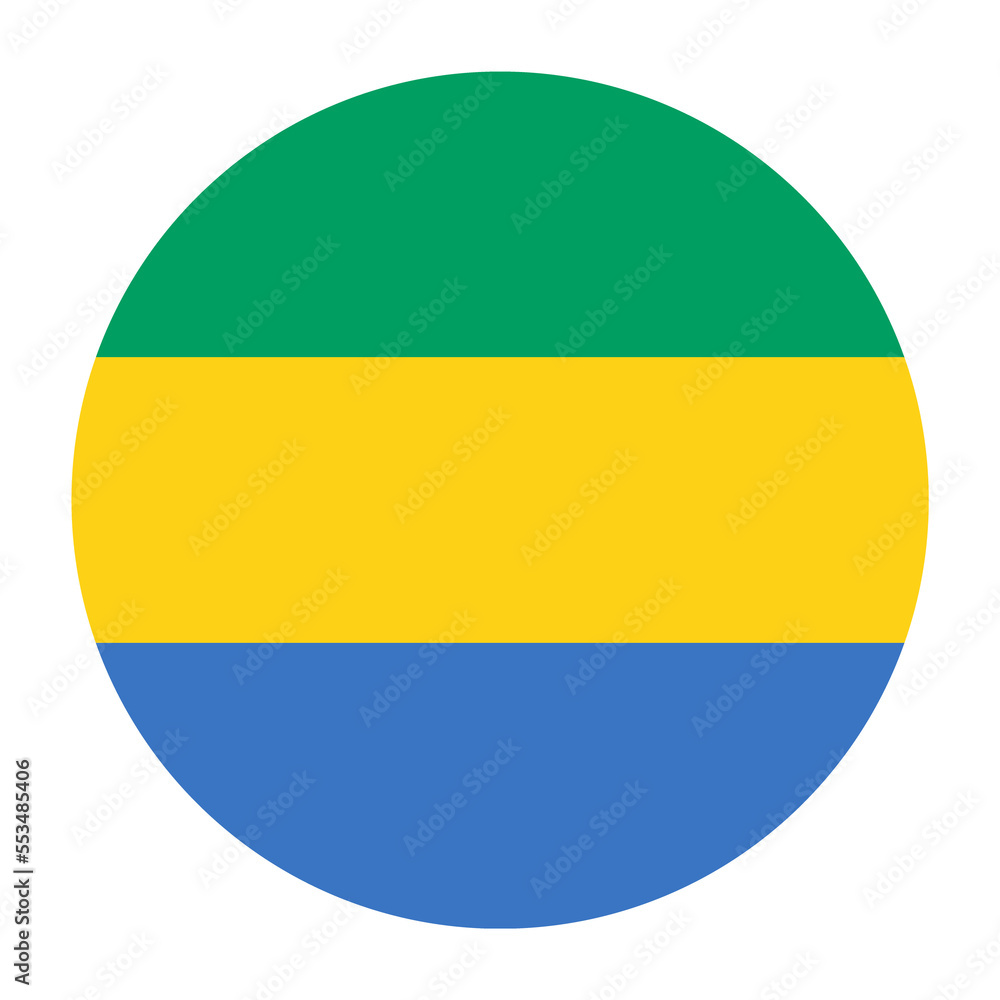Gabon Flat Rounded Flag with Transparent Background Gabon Flat Rounded Flag with Transparent Background
