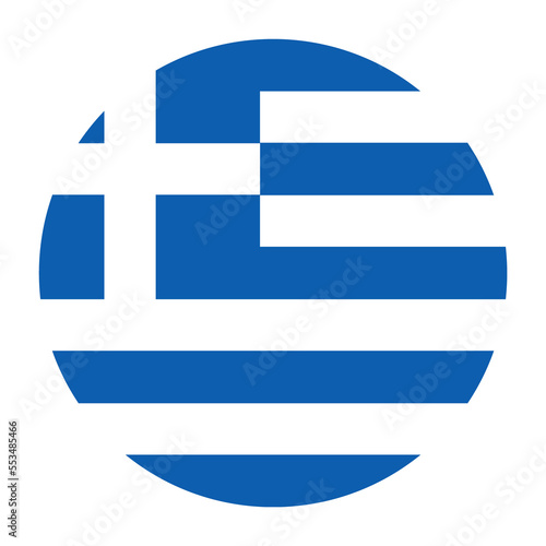 Obraz na plátně Greece Flat Rounded Flag with Transparent Background
