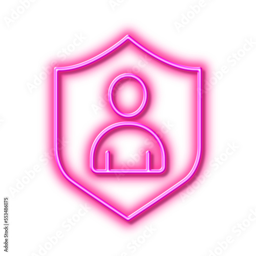 User Protection line icon. Profile Avatar sign. Neon light effect outline icon.