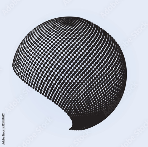 Abstract vector circle frame halftone dots logo emblem design element for medical, treatment, cosmetic. Round border Icon using halftone circle dots raster texture.