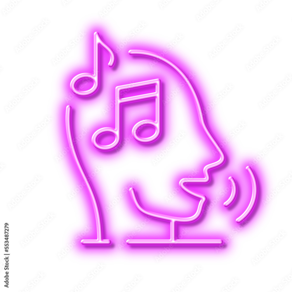 Voicemail line icon. Audio message sign. Neon light effect outline icon. Voicemail line icon. Audio message sign. Neon light effect outline icon.