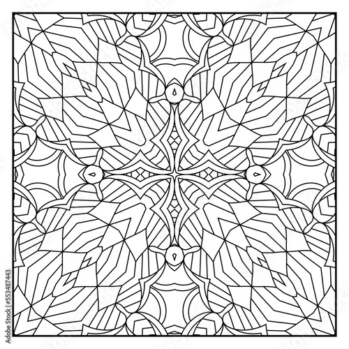  Mandala coloring page for adults. Mandala background. Mandala pattern coloring page. Hand drawn mandala pattern background. Vector black and white coloring page for coloring book.