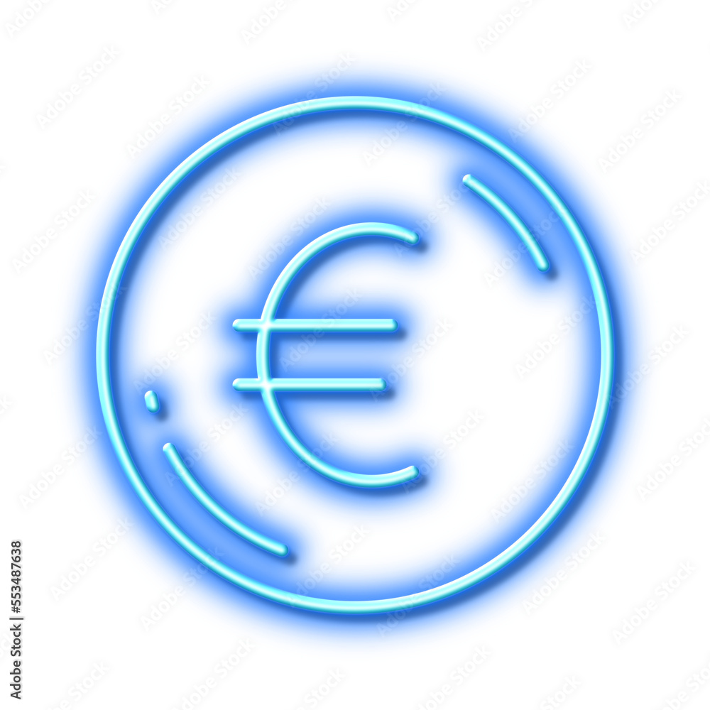 Euro money line icon. Eur currency sign. Neon light effect outline icon. Euro money line icon. Eur currency sign. Neon light effect outline icon.