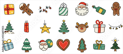 Christmas Vector Icon Set Collection Concept. lement icons