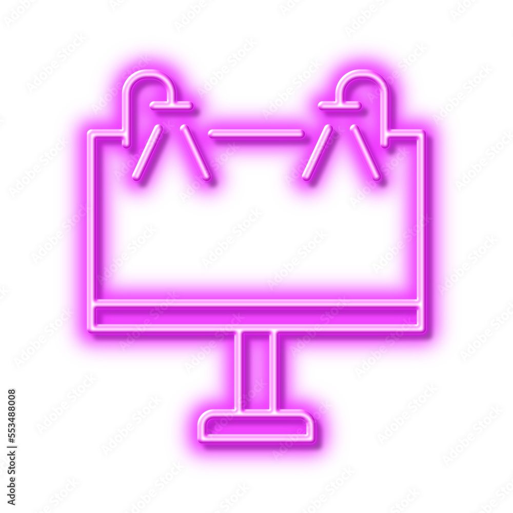 Road Ads banner line icon. Advertisement sign. Neon light effect outline icon. Road Ads banner line icon. Advertisement sign. Neon light effect outline icon.