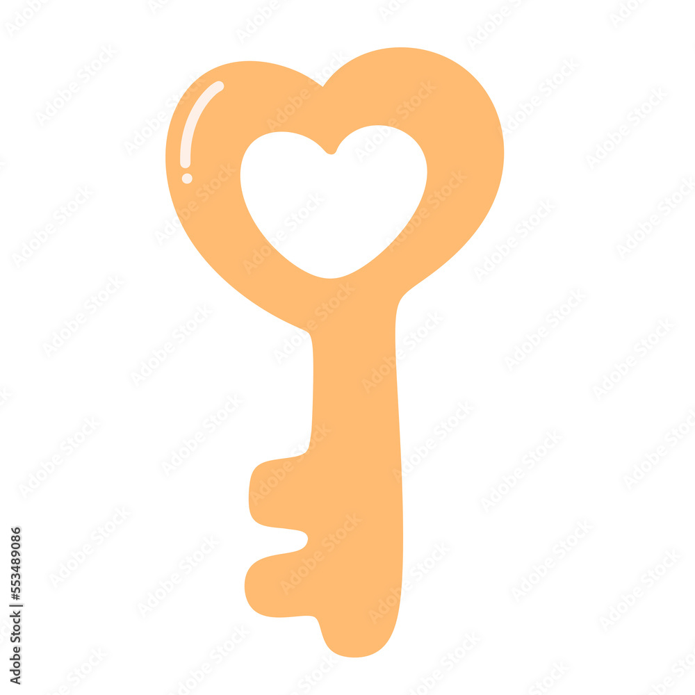 heart shaped key icon. heart shaped key icon.
