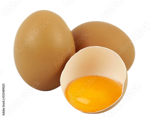 Raw Chicken Egg, Broken isolated on transparent background. (.PNG)