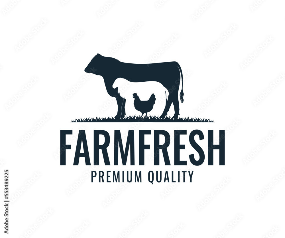 Animal farm fresh logo design vector template