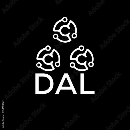 DAL letter logo. DAL best black background vector image. DAL Monogram logo design for entrepreneur and business.
