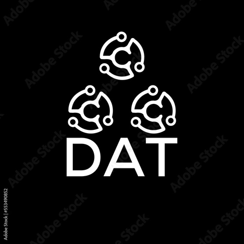 DAT letter logo. DAT best black background vector image. DAT Monogram logo design for entrepreneur and business.
