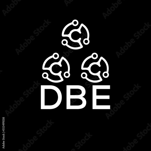 DBE letter logo. DBE best black background vector image. DBE Monogram logo design for entrepreneur and business.
 photo