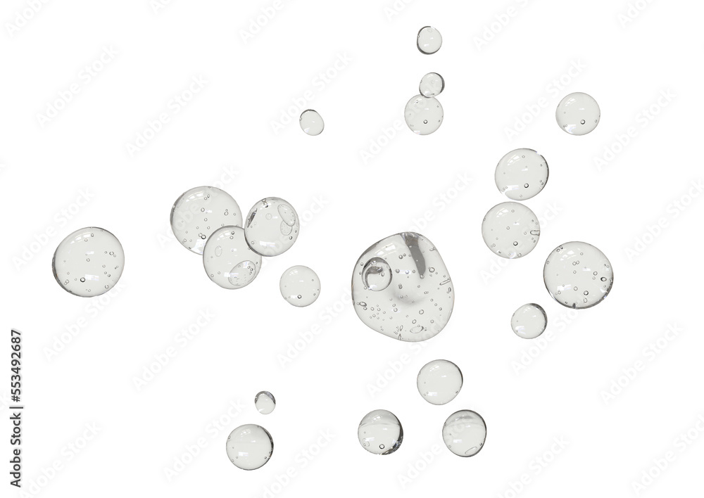 several drops of water full of air. several drops of water full of air.