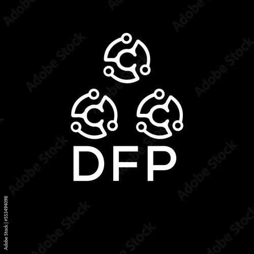 DFP letter logo. DFP best black background vector image. DFP Monogram logo design for entrepreneur and business.
