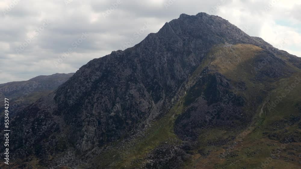 A static background view of Tryfan mountain in Wales A static background view of Tryfan mountain in Wales