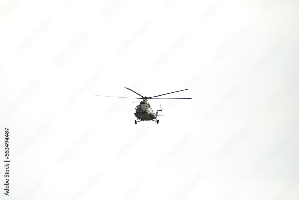 Helicopter flyung on the sky Helicopter flyung on the sky