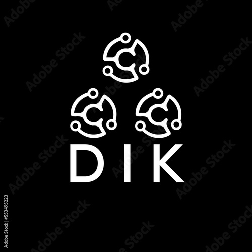 DIK letter logo. DIK best black background vector image. DIK Monogram logo design for entrepreneur and business.
