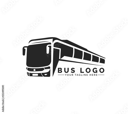 Bus logo design on white background, Vector illustration.