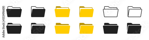 File folder icon set. Design for app, logo etc. Vector EPS 10