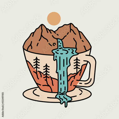 Nature cup graphic illustration vector art t-shirt design