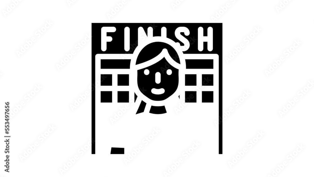 paraathlete female sport glyph icon animation paraathlete female sport glyph icon animation