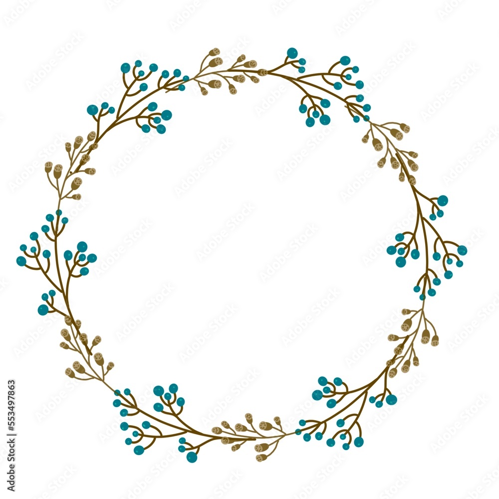 Floral boho wreath, design elements for invitations, greeting cards, posters. Hand drawing illustration Floral boho wreath, design elements for invitations, greeting cards, posters. Hand drawing illustration