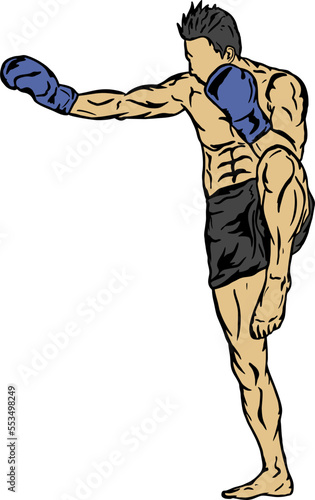 muay thai logo icon vector

