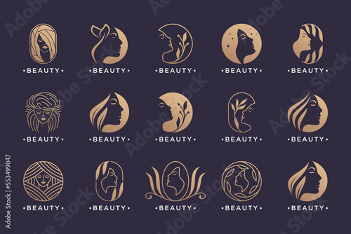 natural beauty logo design collection for salon  spa and cosmetic