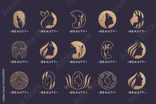 natural beauty logo design collection for salon, spa and cosmetic