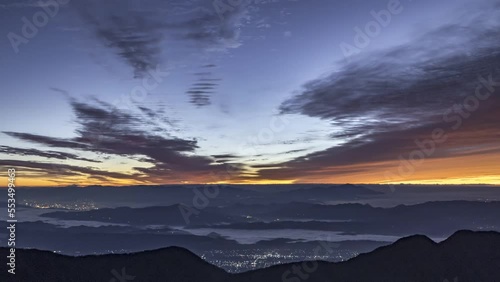 sunrise time lapse from mountains in Nagano, Japan 