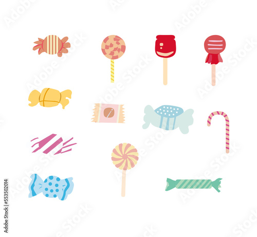飴ちゃんのイラスト素材のセットです
illustrator10にて保存しております