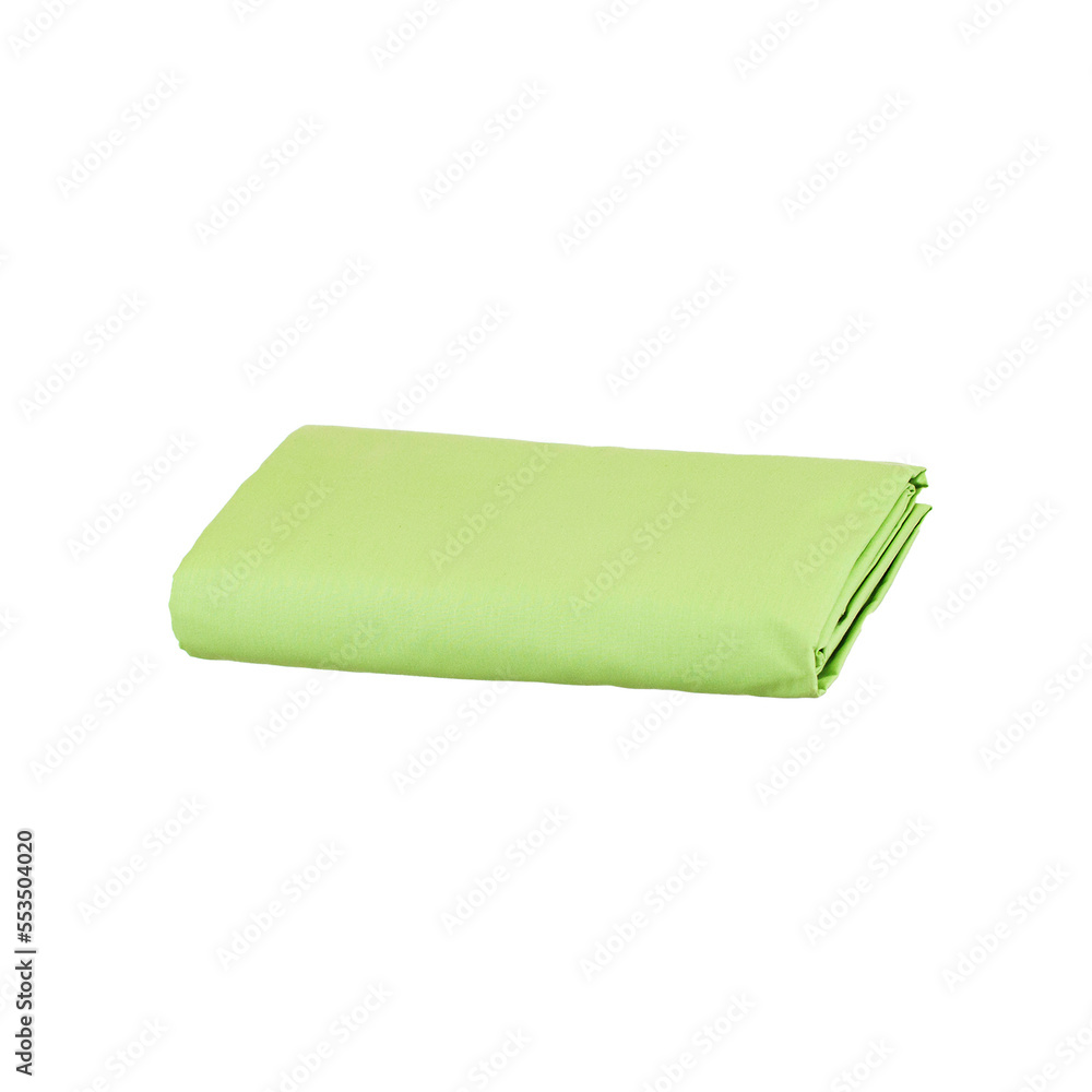 green color folded silk isolated on white background. green color folded silk isolated on white background.