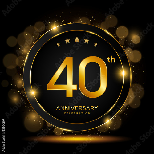 40th Anniversary Celebration. Golden Anniversary Template Design. Logo Vector Illustrations
