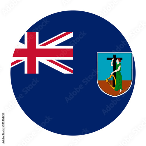Montserrat Flat Rounded Flag with Transparent Background