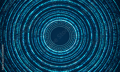 Abstract blue background with dot pattern glowing
