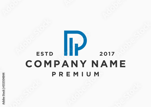 letter p with finance logo design vector illustration template