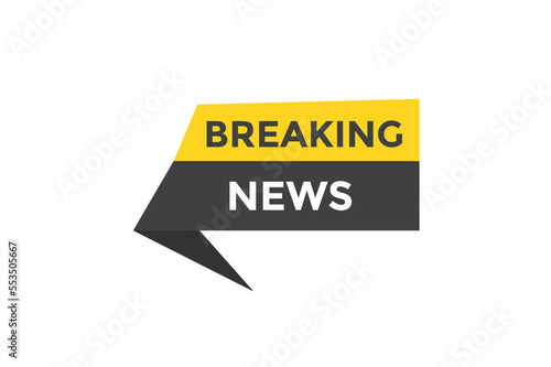 Breaking news button web banner template Vector Illustration 