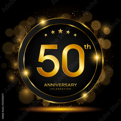 50th Anniversary Celebration. Golden Anniversary Template Design. Logo Vector Illustrations
