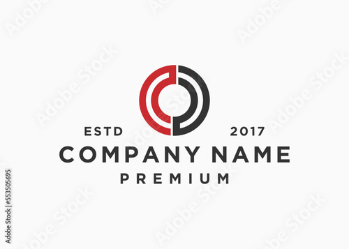 initial letter oc or co logo design vector illustration template