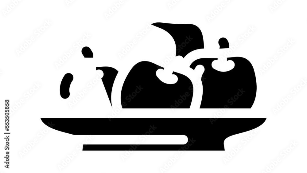 apple pile plate glyph icon animation apple pile plate glyph icon animation