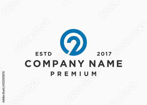 o2 logo design vector illustration template
