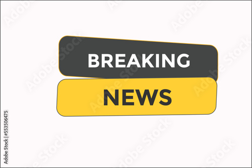 Breaking news button web banner template Vector Illustration
