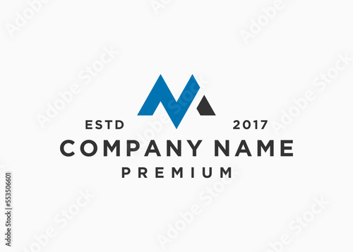 initial letter mn or nm logo design vector illustration template